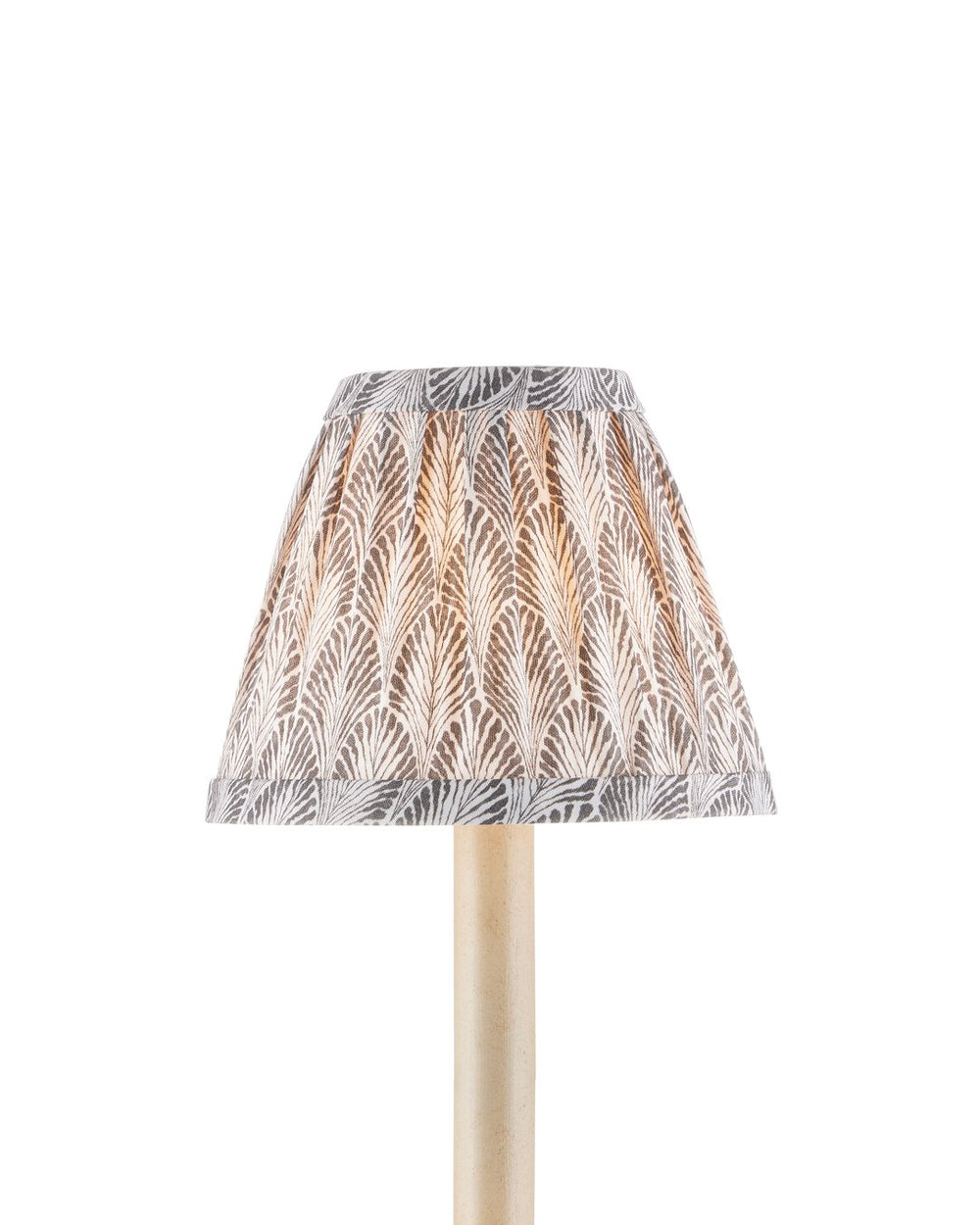 Currey & Company Plume Elegant Tapered Chandelier Shade With Fan-like Pattern By Lacefield Designs For Stunning Décor Gray Cotton 0900-0053-currey-company