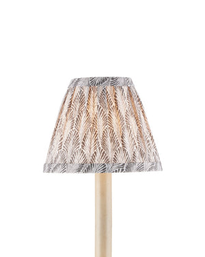 Currey & Company Plume Elegant Tapered Chandelier Shade With Fan-like Pattern By Lacefield Designs For Stunning Décor Gray Cotton 0900-0053-currey-company