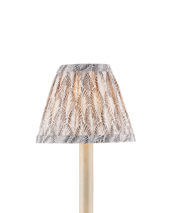 Currey & Company Plume Elegant Tapered Chandelier Shade With Fan-like Pattern By Lacefield Designs For Stunning Décor Gray Cotton 0900-0053-currey-company