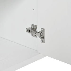 English Elm Multi-Functional Sideboard Cabinet with 4 Doors, Adjustable Shelves, Solid Wood MDF Build for Home Storage W2696P279989