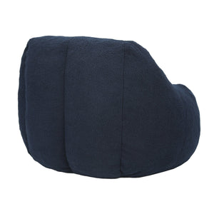 English Elm Bean Bag Chair Oversized Faux Fur Memory Foam Lounge Seat for Dorm or Living Room Dark Blue W2200P243725