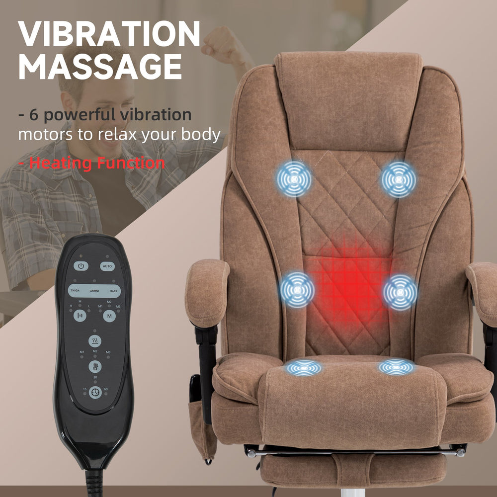 English Elm Office Massage Chair High Back Executive Recliner with Lumbar Heat and Footrest T3971P408496