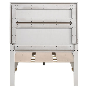 English Elm Urbana White Twin Storage Bed With Glamorous Glitter Panels & Convenient Slide-Out Drawers B062S00692-GIGA