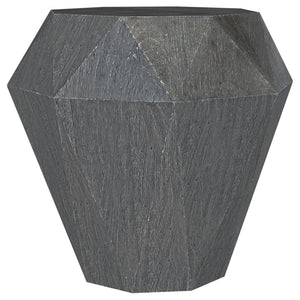 English Elm Pringle Octagonal Faceted Mango Wood Side Table — Gemstone-Inspired Sculptural Accent for Living Rooms Grey B062P299919