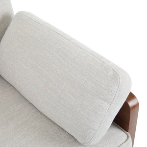 English Elm Mid-century Modern Compact Sofa with Plush Cushions and Rounded Wood Legs for Living Rooms Beige N771P205110M
