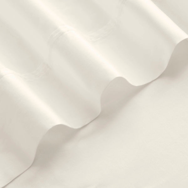 English Elm 4 Pieces Cal King Sateen Sheet Set In Luxurious Ivory - 100% Egyptian Cotton, Soft & Durable Bedding B035P381318