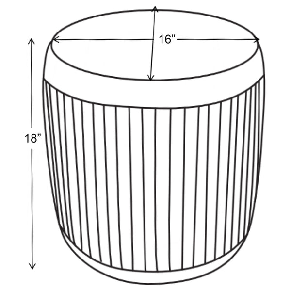 English Elm Pescadero Mauve Round Ottoman with Pleated Upholstery — 18" Drum Seat, Plush Foam Comfort, Versatile Accent Piece B062P299848