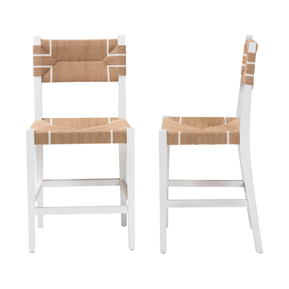 English Elm Modern Seagrass Woven Acacia Wood Dining Chair Set Bohemian Organic Style B2750P467773