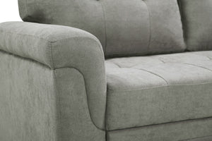English Elm Jardin Reversible L-shaped Sectional Sleeper Sofa with Chaise Storage and Tufted Fabric Light Gray B2749S00176