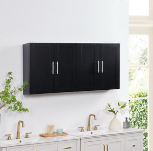 English Elm Wood Hanging Cabinet With Sleek Beadboard Design, Adjustable Shelves & Durable Storage Solution W914P292871-GIGA