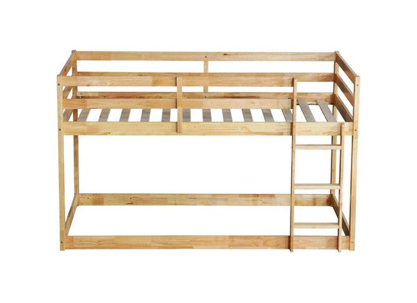 English Elm Solid Wooden Twin Over Twin Floor Bunk Bed - Safe, Stylish, And Functional With Natural Finish Design W504P191673-GIGA