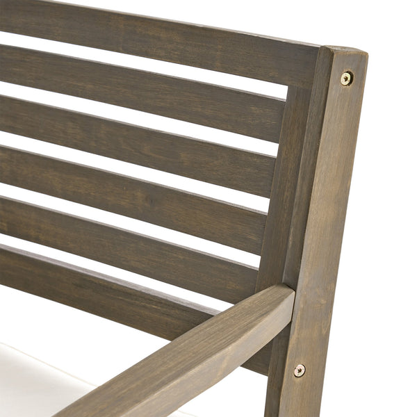 English Elm Helen Outdoor Acacia Hardwood Dining Chairs Curved Slat Back Patio Set of Two 54555.00GRY