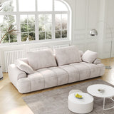 Luxurious Two-Seat Sofa, Modern Design, Light Gray Suede Fabric, Easy Assembly