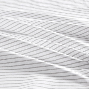 JLA Home Madison Park Essentials - Sheet Cotton Percale Sheet Set — Breathable, OEKO-TEX Certified, Cool-Feel Printed Design for Comfort Grey Stripe MPE20-1016