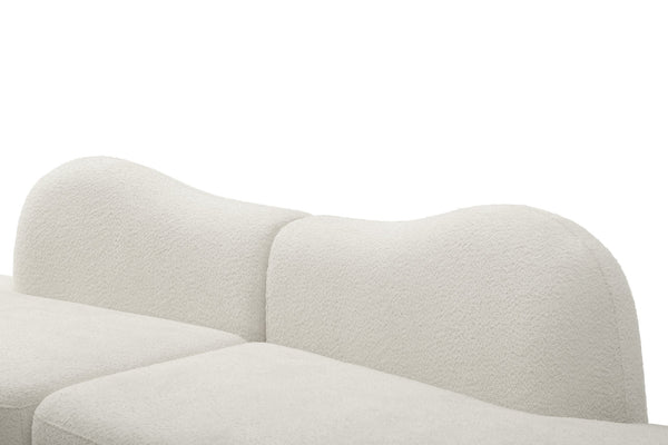 English Elm Modern Curved Modular Sofa - Elegant Boucle 3-Seat Design For Living Rooms, Easy Assembly & Comfort W2664S00038