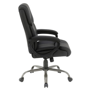 OSP Home Furnishings Execuative Faux Leather Office Chair with Lumbar Support and Pneumatic Height Adjustment FL14571-U6