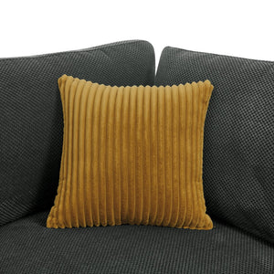 English Elm Coffee Bean Textured Upholstery Modular Sectional Low Profile Sofa with Toss Pillows Dark Gray B2748S00082