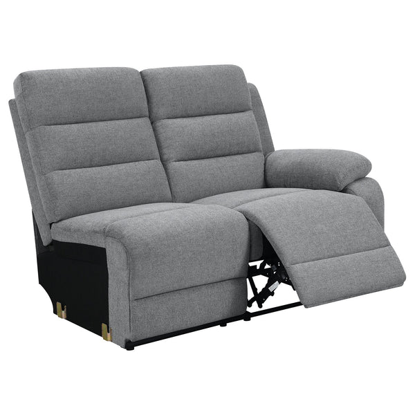 English Elm Aaron Smoke 3-piece Upholstered Sectional with Dual Recliners, Lift-Top Storage Consoles & Cup Holders, Smoke Performance Fabric Lounge B062S01015