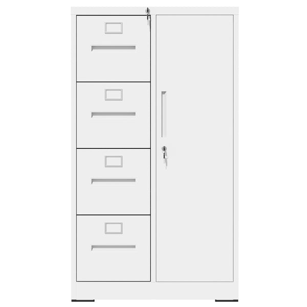 English Elm Metal Four Drawer Filing Cabinet with Lock Steel Storage for Home Office Bedroom White W2735P457275