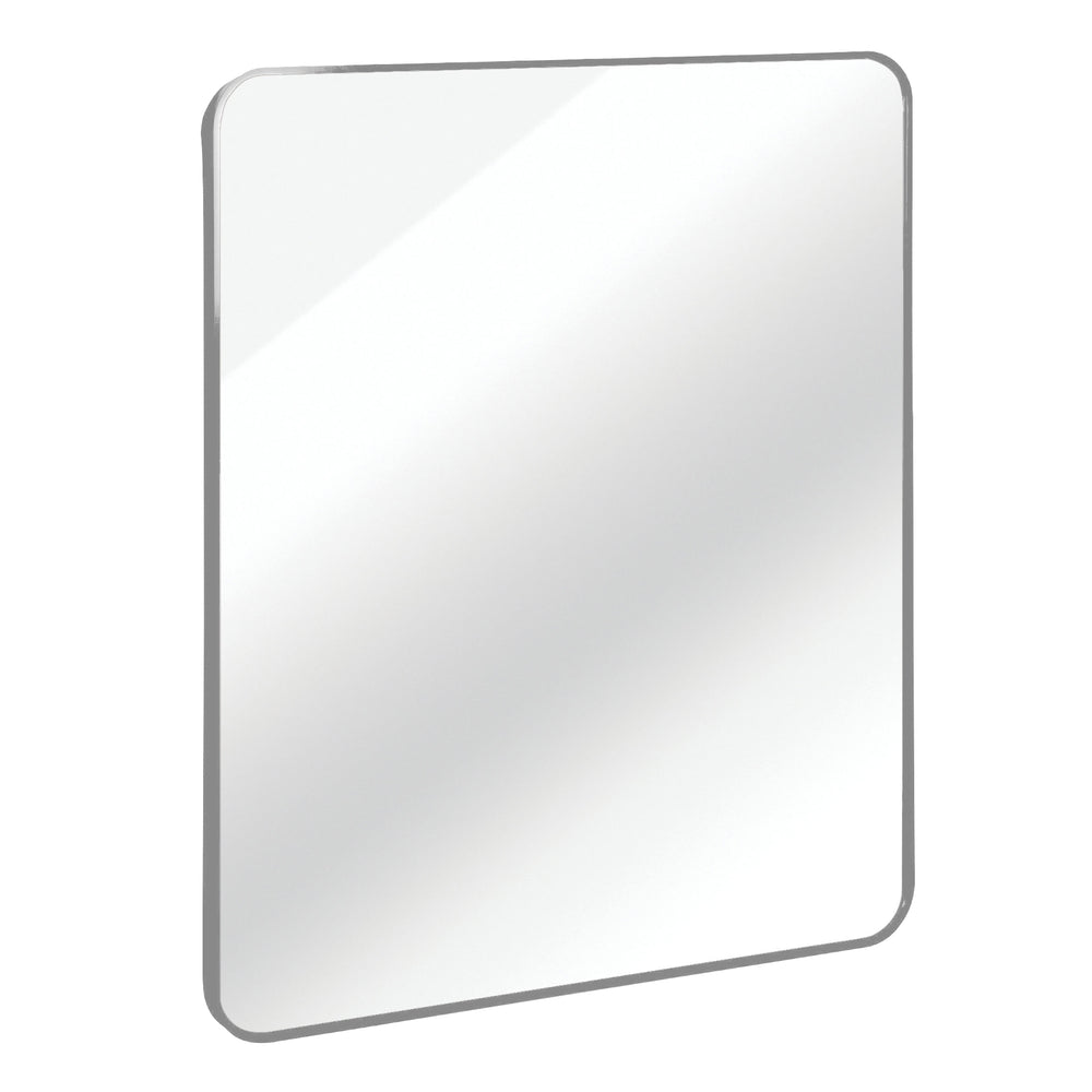 English Elm Silver 30x40 Rectangular Bathroom Wall Mirror - 4mm HD Shatterproof Glass, Brushed Aluminum Frame, Rust-Resistant Hooks W2203P310397