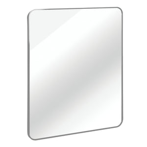 English Elm Silver 30x40 Rectangular Bathroom Wall Mirror - 4mm HD Shatterproof Glass, Brushed Aluminum Frame, Rust-Resistant Hooks W2203P310397