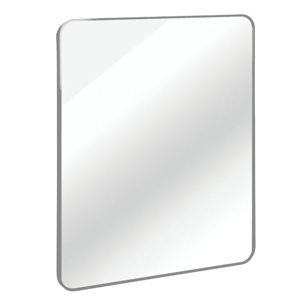 English Elm Silver 30x40 Rectangular Bathroom Wall Mirror - 4mm HD Shatterproof Glass, Brushed Aluminum Frame, Rust-Resistant Hooks W2203P310397