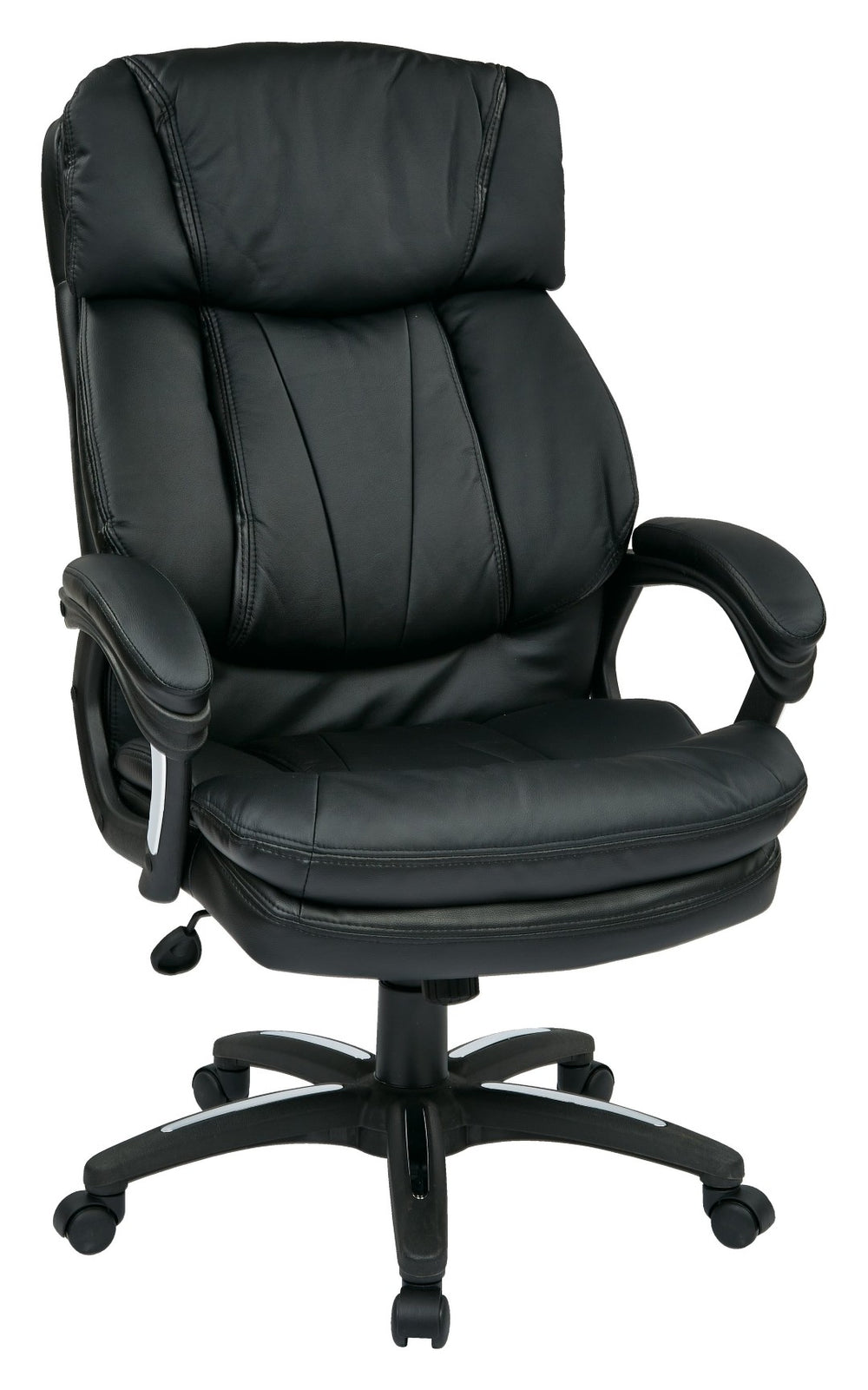 OSP Home Furnishings Faux Leather Mid-back Executive Office Chair with Lumbar Support and Pneumatic Height Adjust FL9097-U6