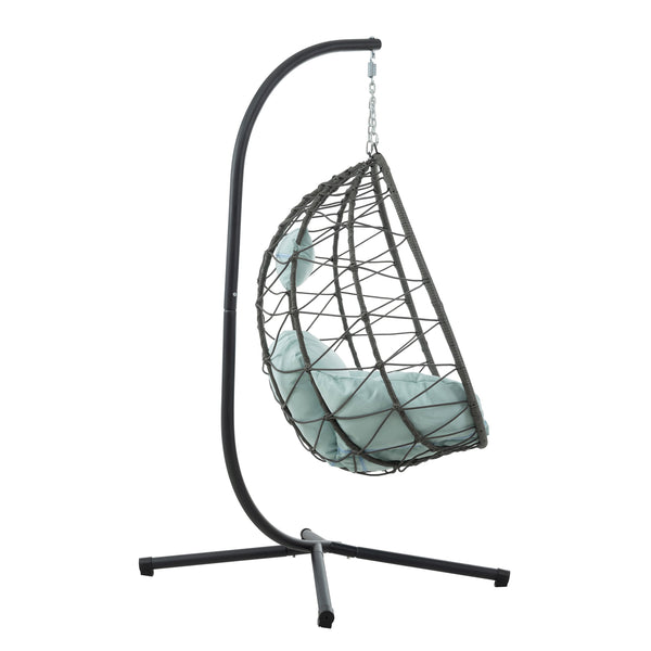 English Elm Egg Chair With Stand - Cozy Indoor/Outdoor Swing For Stylish Relaxation In Your Living Space W1703P163950