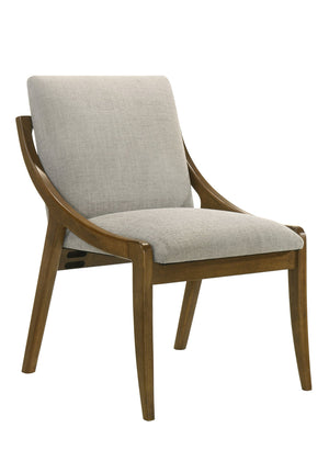 English Elm Danzel Gray Chenille & Vintage Oak Side Chair Set of 2 — Padded 3.94" Cushions, Z-Spring Seats, 220lb Capacity B2726P391799