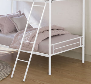 English Elm Contemporary Twin-over-Full Bunk Bed with Sturdy Metal Frame, Two-Tone Finish, Space-Saving Design White 15 L x 80 W x 8 H B2741P347316