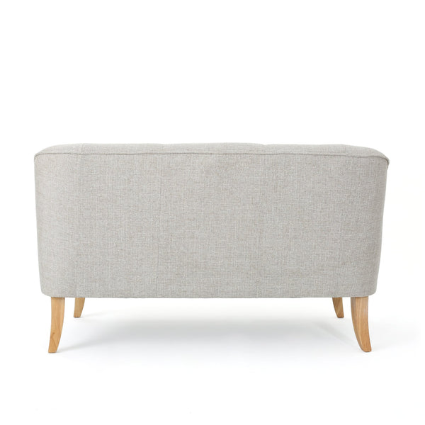 English Elm Christopher Knight Home® - LOVESEAT Modern Beige Fabric 100% Polyester Single Cushion, Birch Legs, Compact 49.75"W x 30.5"H Comfort 60867.00BTWD