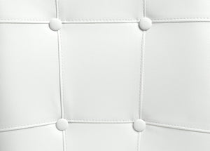 English Elm Hussein Modern Counter Height Chair Set of 2 – White PU Leather, Button-Tufted 5" Cushion, Black Wood Legs B2726P292920