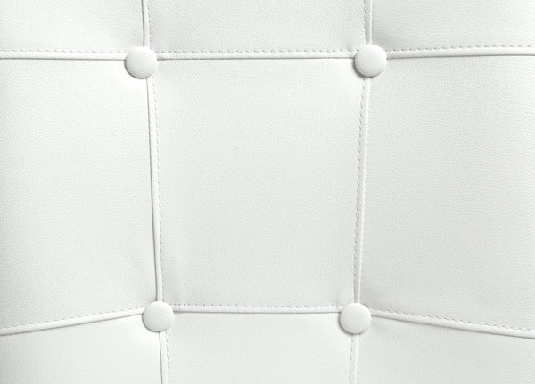 English Elm Hussein Modern Counter Height Chair Set of 2 – White PU Leather, Button-Tufted 5" Cushion, Black Wood Legs B2726P292920