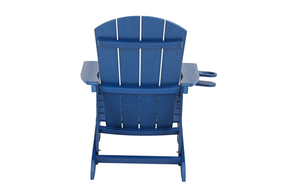 English Elm Lounge Chair - Navy Blue All-Weather Outdoor Relaxation With Adjustable Footrest & Retro Design W2085P364049