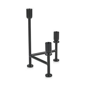 English Elm Cicero Iron Tripod Pillar Candle Holder Art Nouveau Matte Black Sculptural Stand B2769P498419