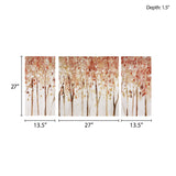 Madison Park Autumn Forest Transitional Triptych 3-piece Textured Canvas Wall Art Set MP95C-0207 Red