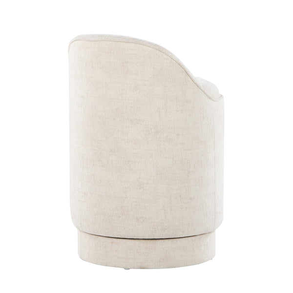 English Elm 18" Tufted Velvet Vanity Stool with 360 Swivel Base and Hidden Storage Compartment Cream B202P471494