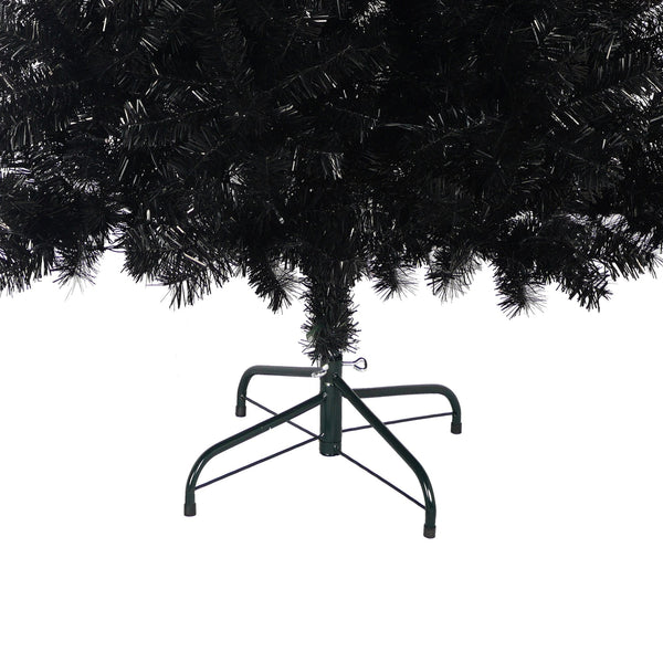 English Elm 6FT Black Artificial Christmas Tree with 250 LED Orange & Purple Lights, 900 Tips, UV-Resistant Indoor Decor PX283441AAA