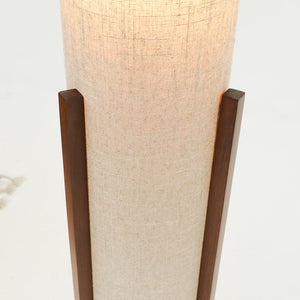 English Elm Arc Floor Lamp with Walnut Base and Drum Shade for Reading or Bedroom Ambiance B183P315102