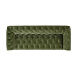 English Elm Alto 88" Tufted Chesterfield Sofa, Olive Green Performance Velvet