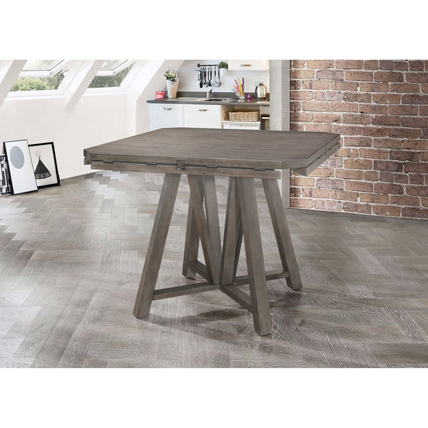 English Elm Grand Grand Prarie Barn Grey Counter Height Table with Transforming Top, Solid Hardwood, Drop Leaves for Flexible Dining and Entertaining B062S00962