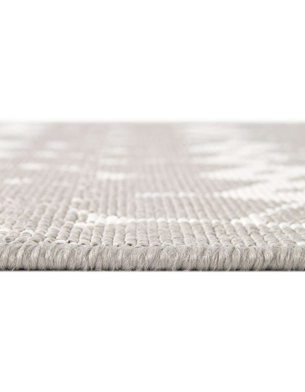 Unique Loom Outdoor Trellis Cardak Machine Made Geometric Rug Gray, Ivory 9' 0" x 12' 2"
