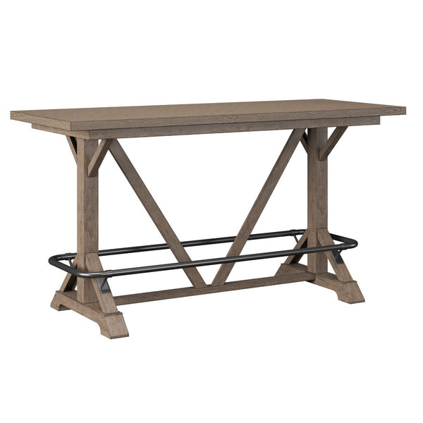 English Elm Wallace & Bay - Brown Bar Height Trestle Table - Elegant Pecan Finish, Durable Design For Dining And Entertaining B361P384468-GIGA