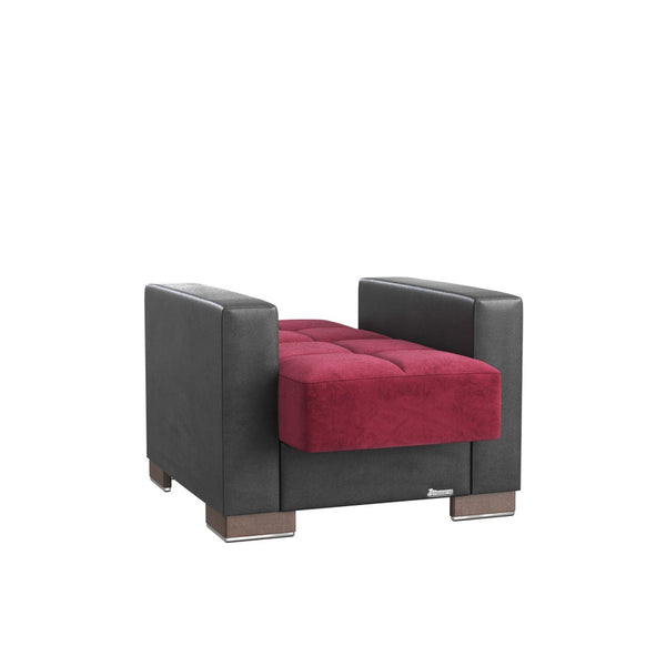 English Elm Primenest Nimbusflow Convertible Armchair With Hidden Storage - Stylish Burgundy/Black Pu Comfort B030P286182-GIGA