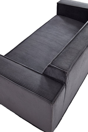 English Elm Sofa-in-a-Box, Memory Foam 3-Seater with Plush Corduroy Upholstery, 25.6" Deep Seat, No Assembly, Gray W1960P336129