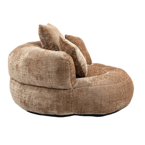English Elm Lazy Sofa Oversized Ergonomic Bean Bag Lounger with High Wrap Back, Plush Chenille Foam Comfort for Living Room, Bedroom, Office Coffee W395P252063