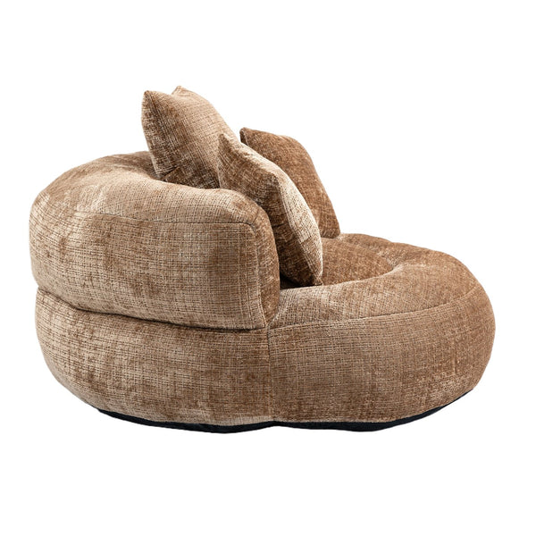 English Elm Lazy Sofa Oversized Ergonomic Bean Bag Lounger with High Wrap Back, Plush Chenille Foam Comfort for Living Room, Bedroom, Office Coffee W395P252063