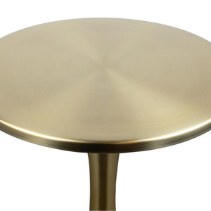 English Elm 24" Hourglass Spun Metal Side Table with Gleaming Plated Finish for Living Room Gold B202P223399