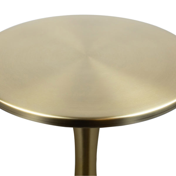 English Elm 24" Hourglass Spun Metal Side Table with Gleaming Plated Finish for Living Room Gold B202P223399