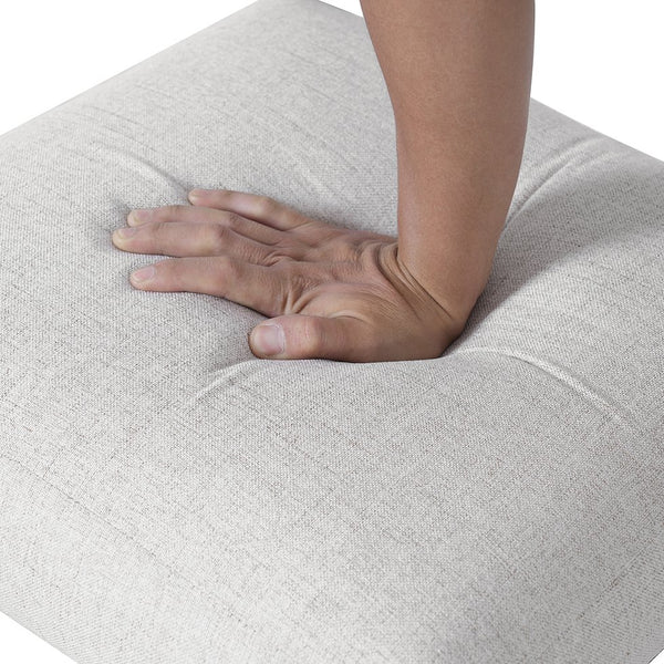 English Elm Wooden Modern Fabric Upholstered Dining Chairs Set of 4 – Farmhouse Style, Padded Seats & Solid Wood Legs Gray+Beige N752P294998E